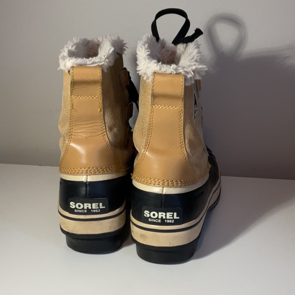 SOREL Tivoli Suede Buff Short LaceUp Snow Winter Boots Waterproof Insulated Sz 7 - Picture 6 of 9